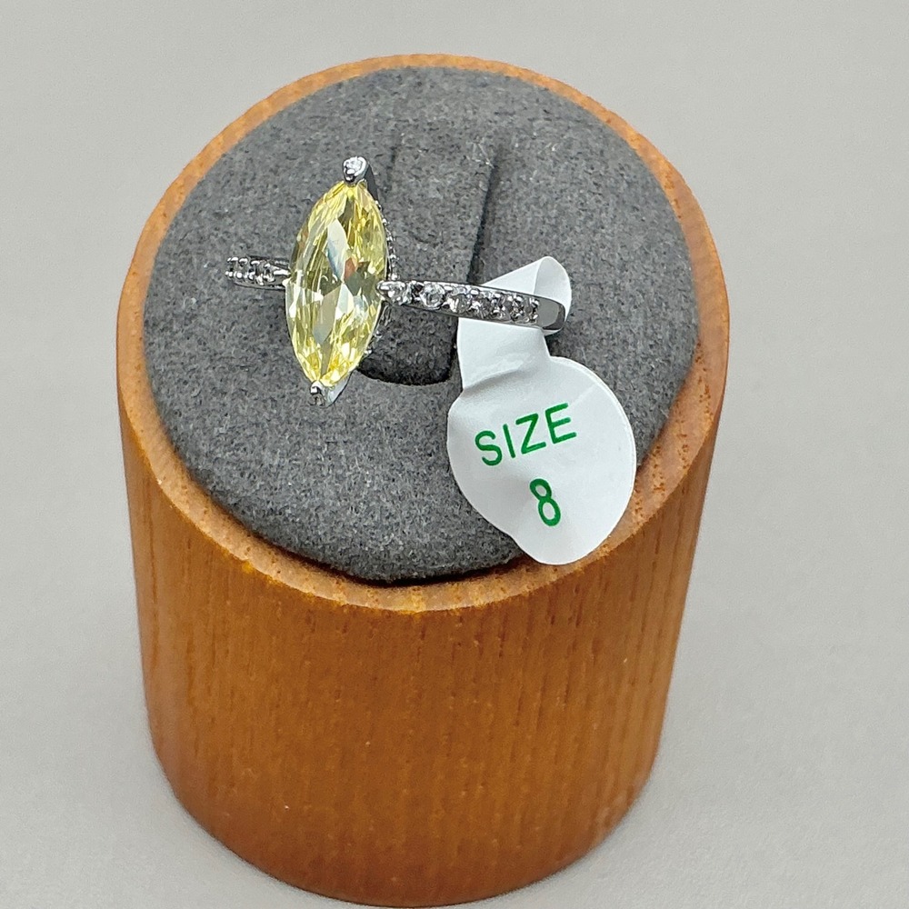 Bomb Party Dazzling Bliss Ring Women Yellow Marquise Hematite Plated Size 8